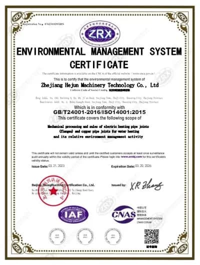 ISO14001: 2015 Certificate