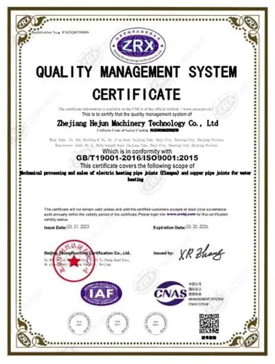 ISO9001: 2015 Certificate