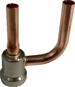 Copper tubes brazed into a header