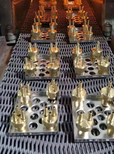 Brass fittings after furnace brazing