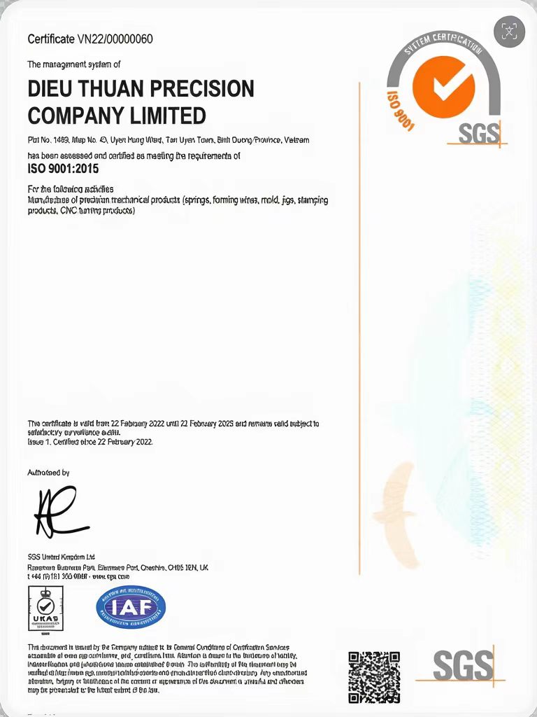 Giấy chứng nhận ISO 9001:2015 của DTP