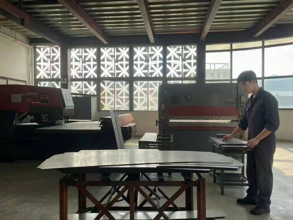 Sheet metal cutting workshop at Balford: shearing and blanking stations
