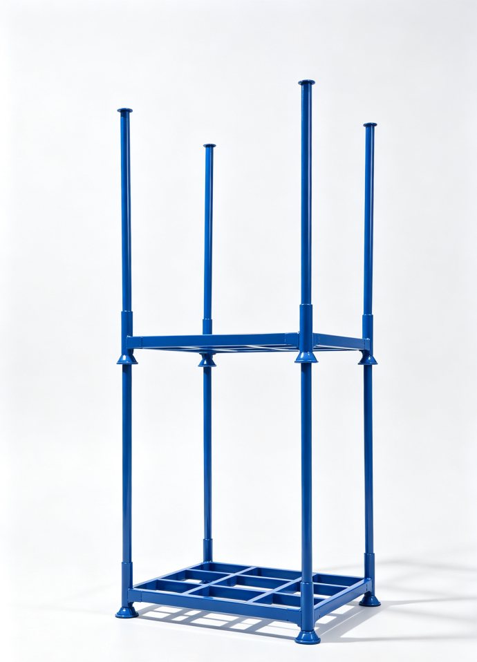 Cold store stacking rack with load tubes