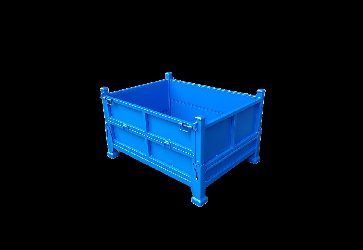 Small folding steel bin