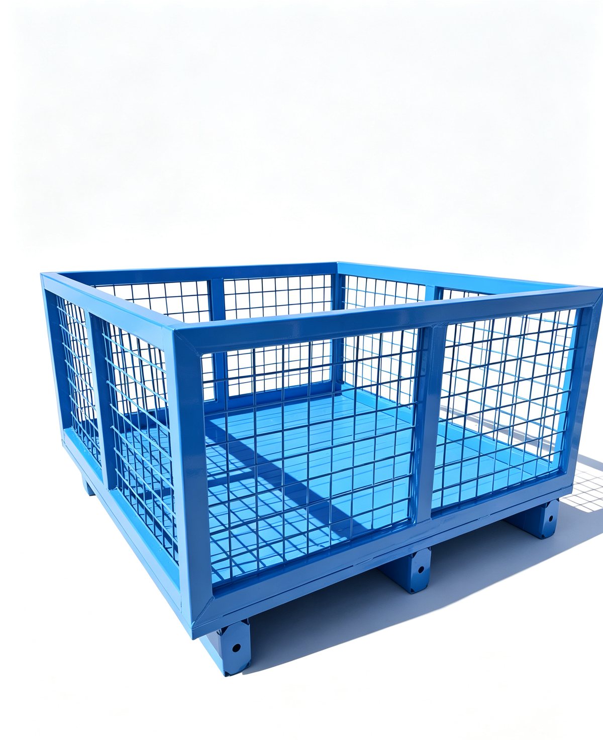 Foldable wire mesh container with a folding side gate
