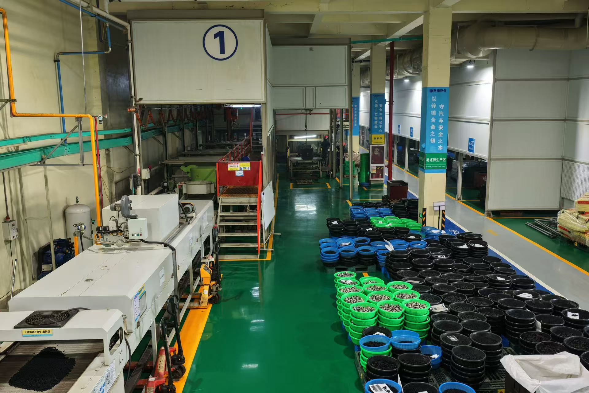 Plating line discharge area