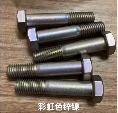Rainbow-colored zinc-nickel alloy parts