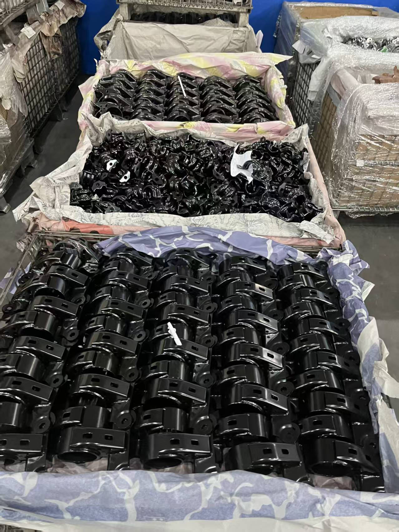 E-coated parts packed for dispatch