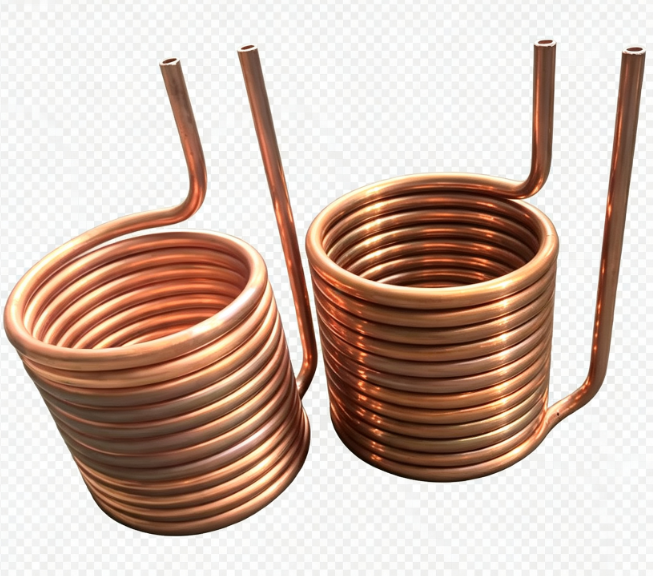 Copper Coiled Tube with Formed Straight Legs