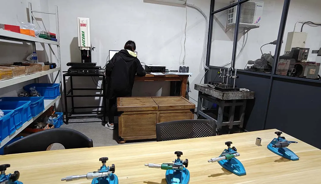 Quality personnel in the inspection lab are inspecting the products.