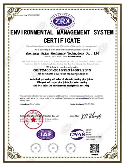 ISO14001: 2015 Certificate
