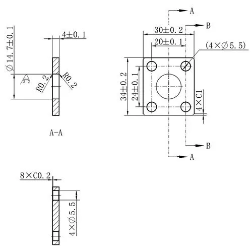Backing Plate for Aluminum D-Ring: Stamping Drawing